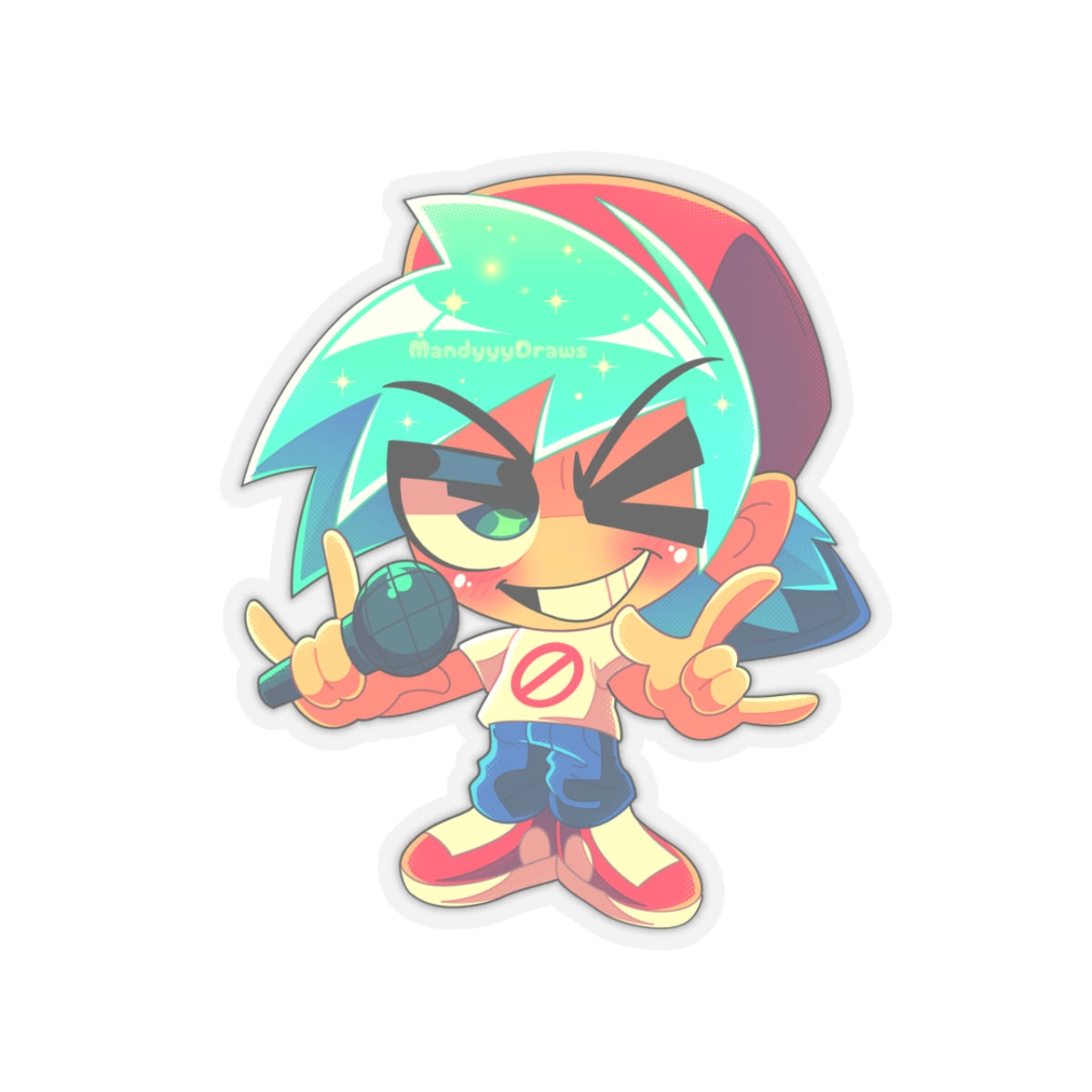 Chibi Funkadelix Boyfriend Kiss-Cut Sticker