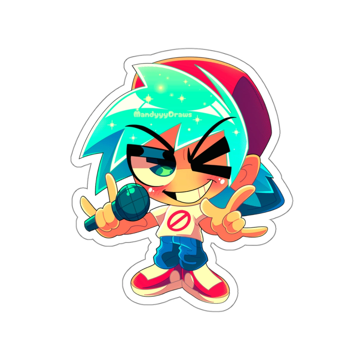 Chibi Funkadelix Boyfriend Kiss-Cut Sticker