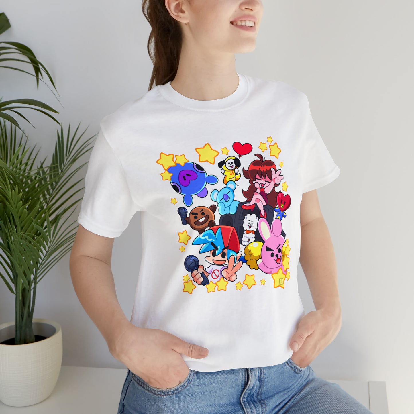Vibrant Cartoon Crossover T-Shirt