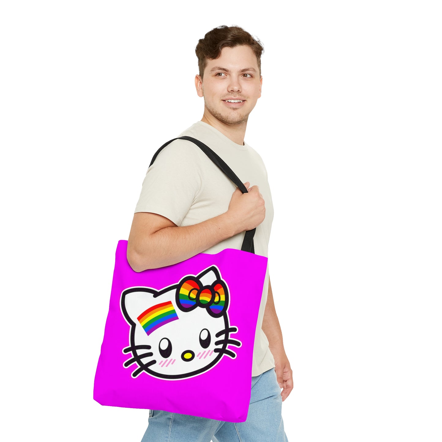Rainbow Love Kitty Tote