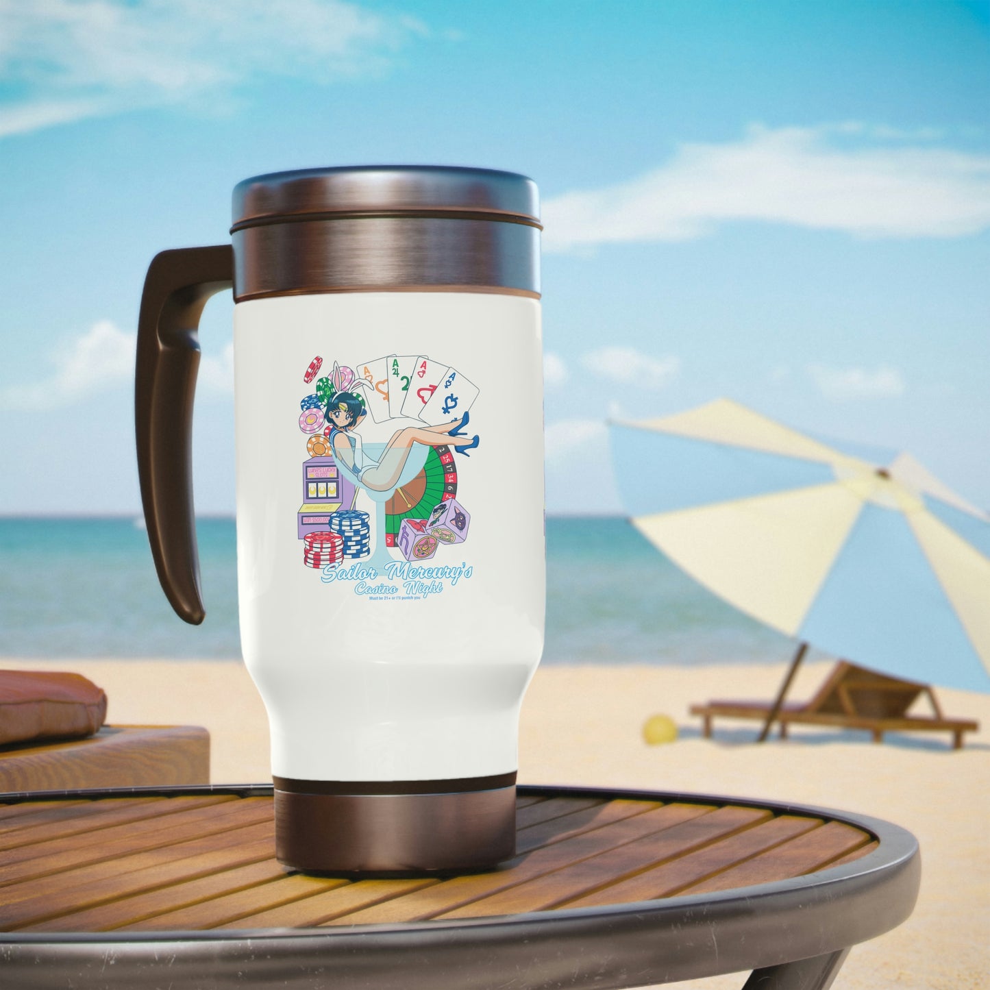 Sailor Mercury Stainless Steel Travel Mug with Handle