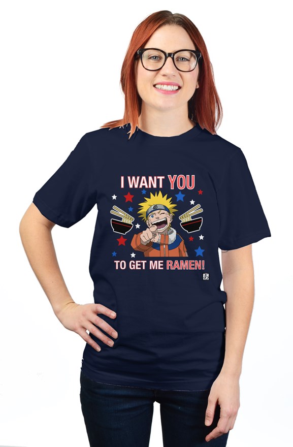 I want you to get me ramen! Naruto navy blue T-shirt