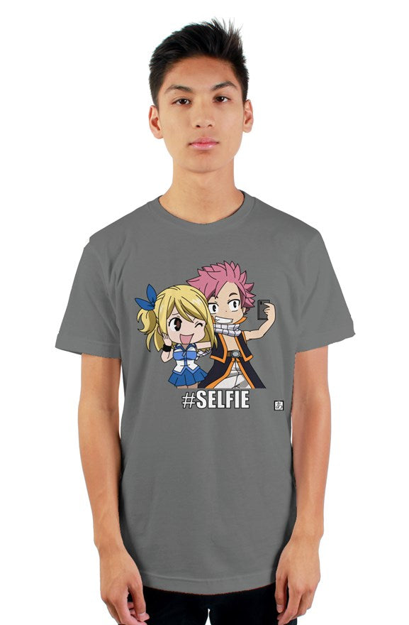 Fairy Tail Natsu and Lucy selfie mens T-shirt