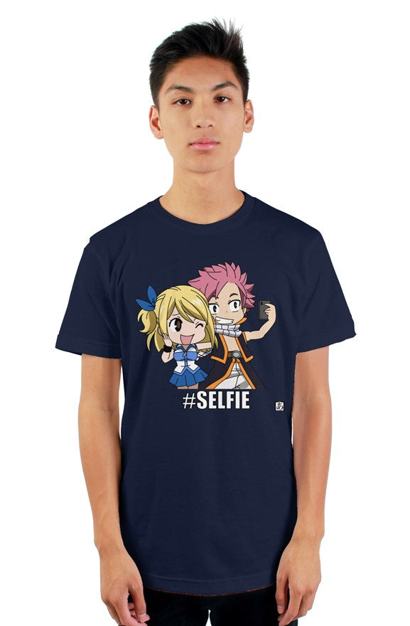 Fairy Tail Natsu and Lucy selfie mens T-shirt