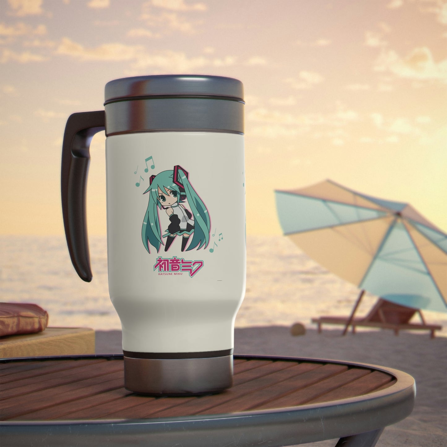 Chibi Miku Stainless Steel Travel Mug with Handle