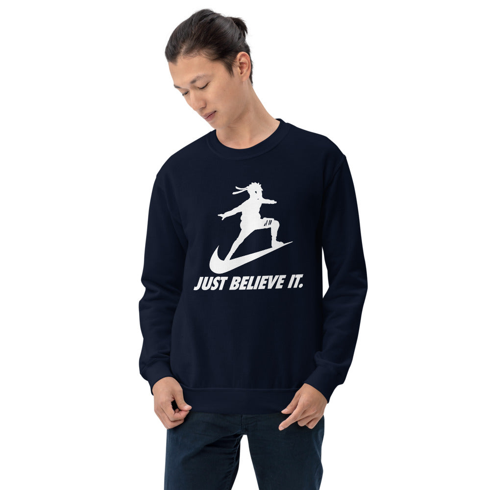 Nike Spoof Parody 'Just Believe It' Sweatshirt for Unisex