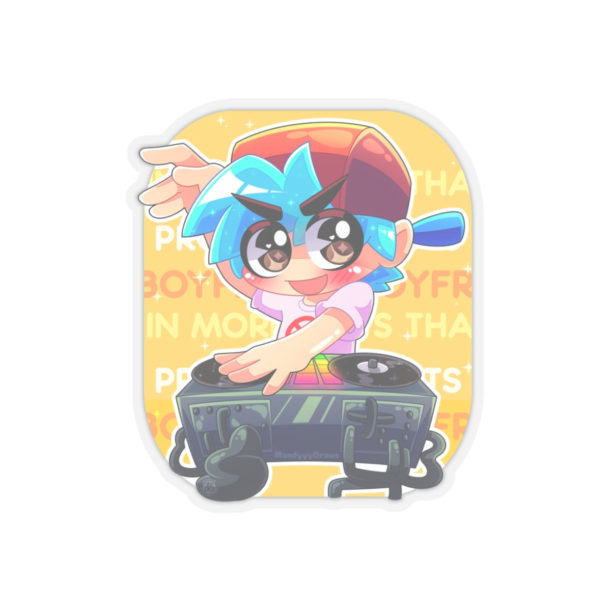 Chibi Boyfriend Freeplay Kiss-Cut Sticker