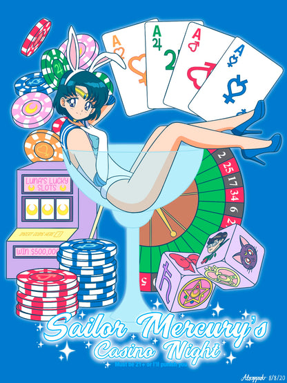 Sailor Mercury's Casino Night Unisex T-shirt