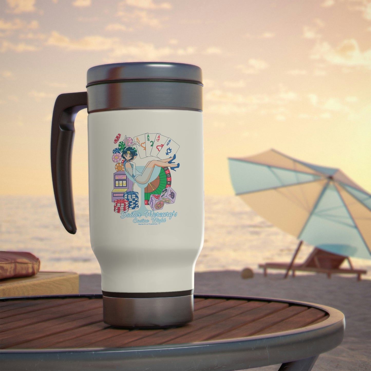 Sailor Mercury Stainless Steel Travel Mug with Handle