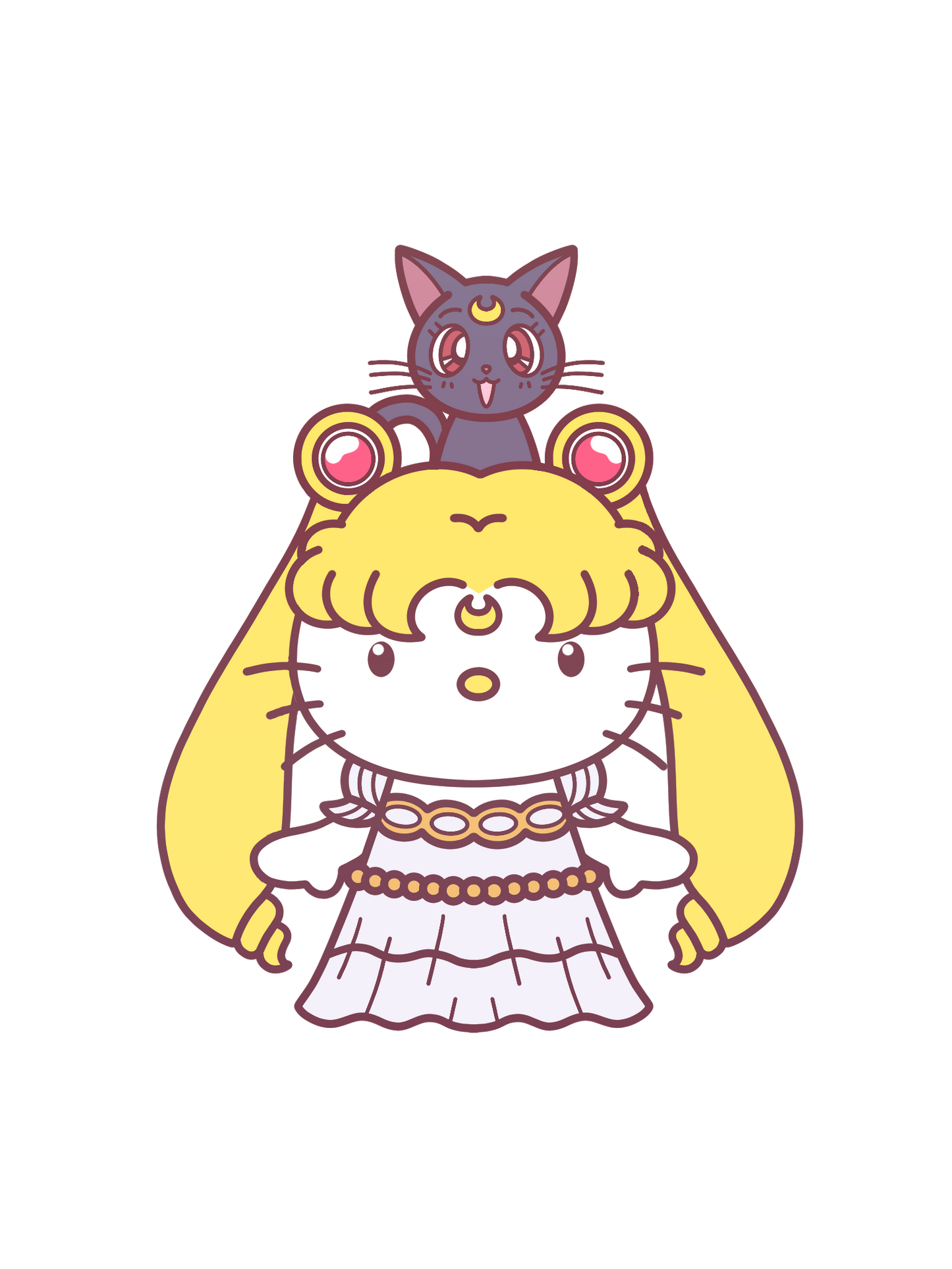 Hello Kitty X Sailor Moon Crossover  Tshirt